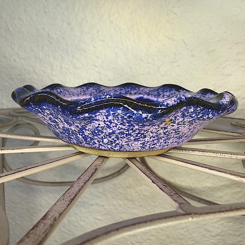 Trinket Dish - Fused Glass Art Pottery Purple/Blue Dish - USA, Down To Earth - Picture 14 of 16